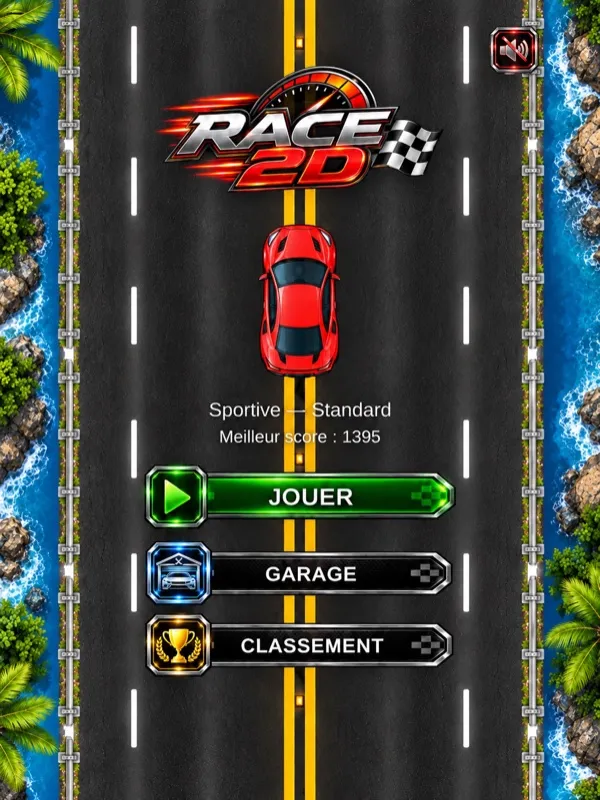 Capture d'écran de l'application Race2D