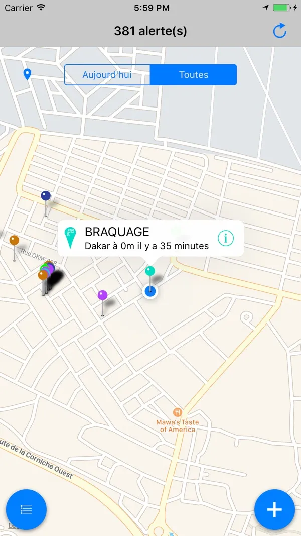 Capture d'écran 1 sur 5 de Alerte Prévention au Sénégal
