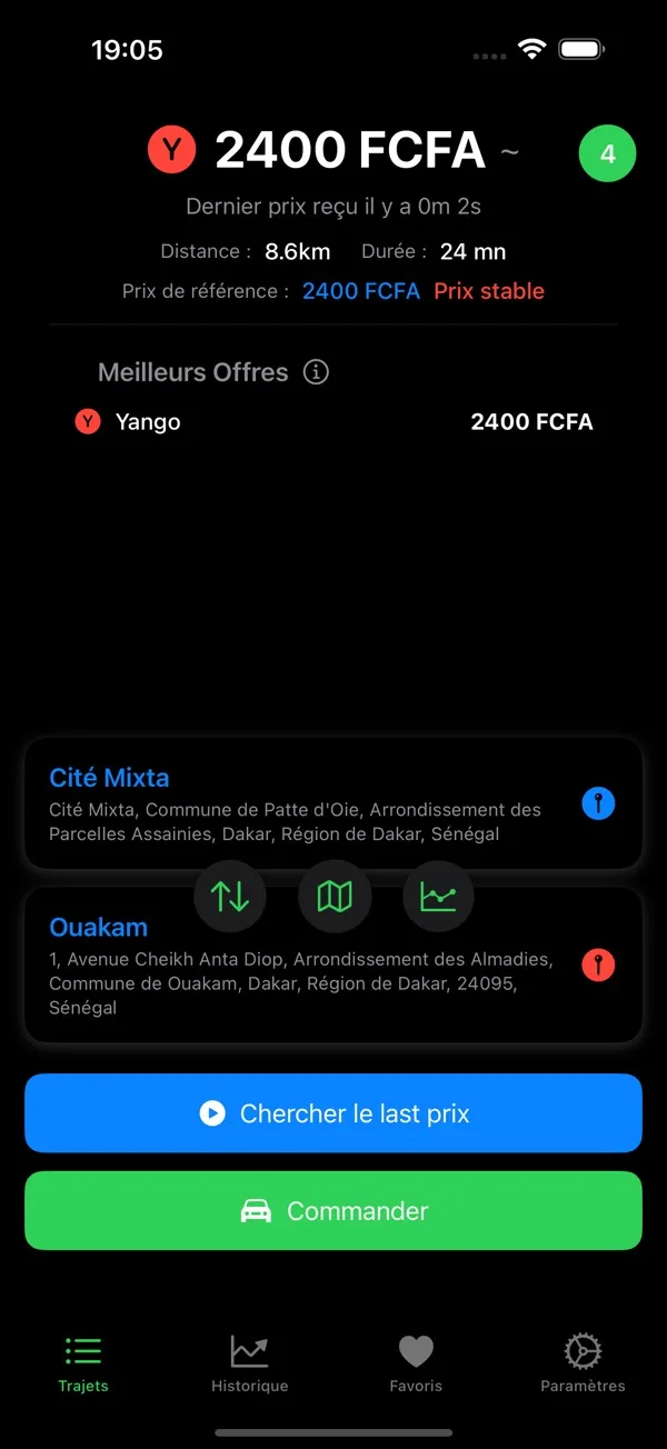 Capture d'écran de l'application LastPri
