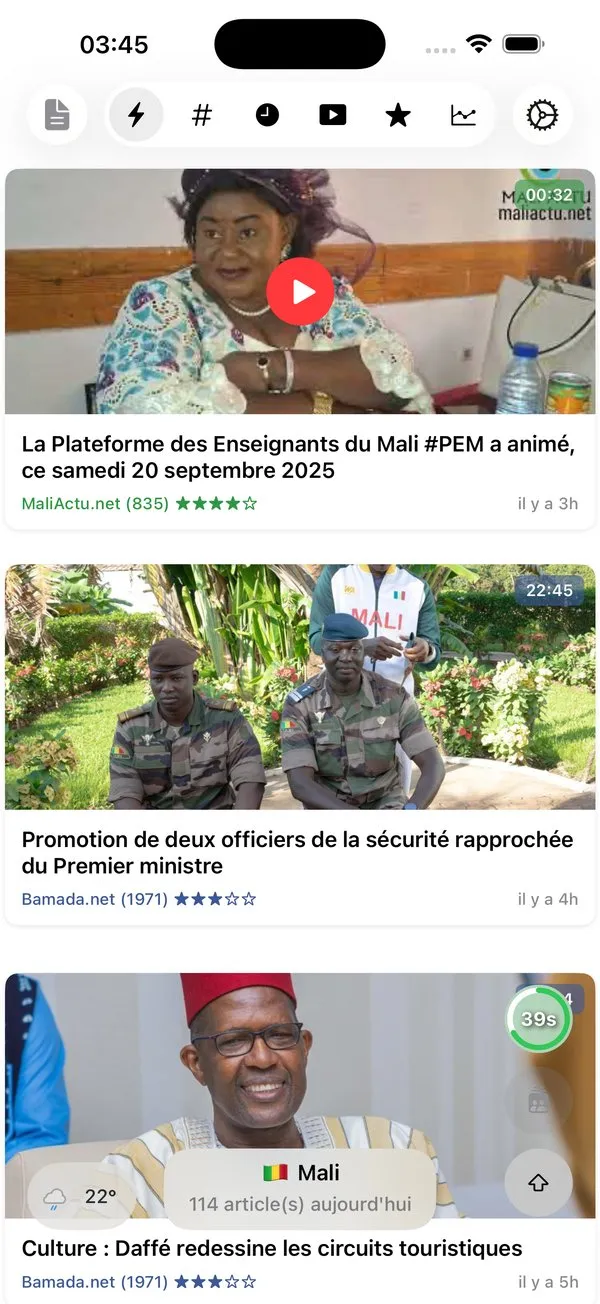 Capture d'écran 2 sur 6 de Actu Mali