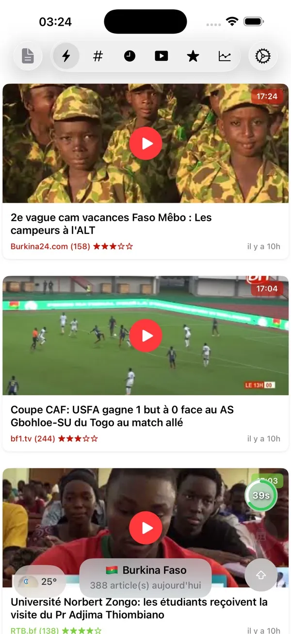 Capture d'écran 2 sur 4 de Actu Burkina Faso