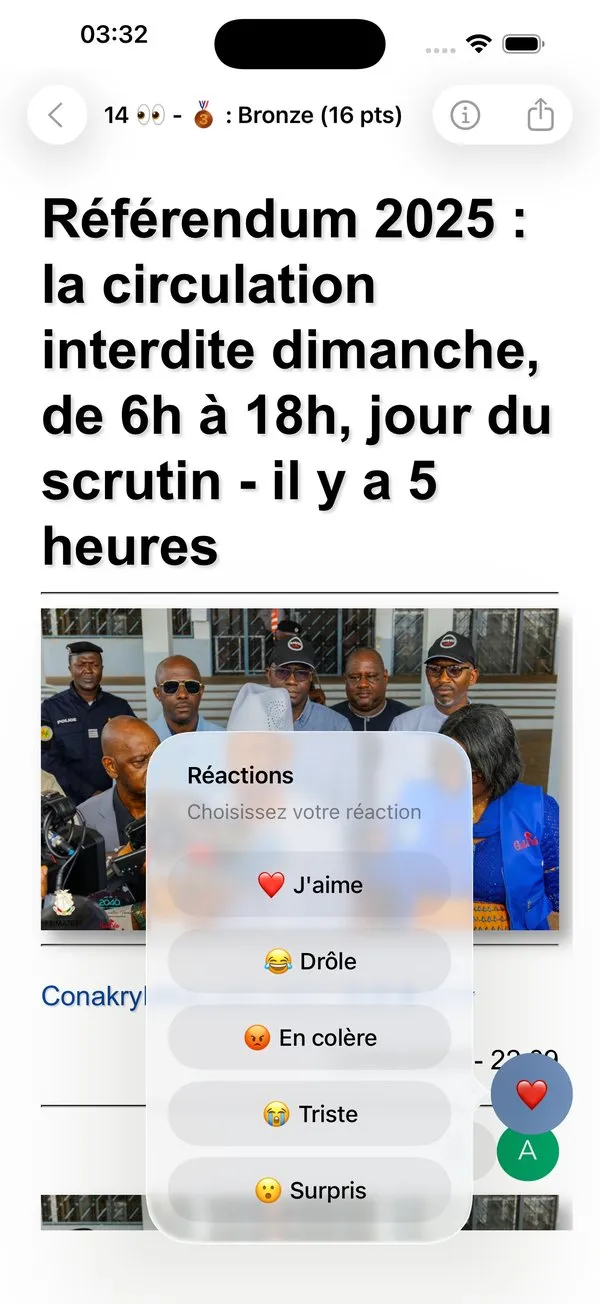 Capture d'écran 2 sur 4 de Actu Guinée