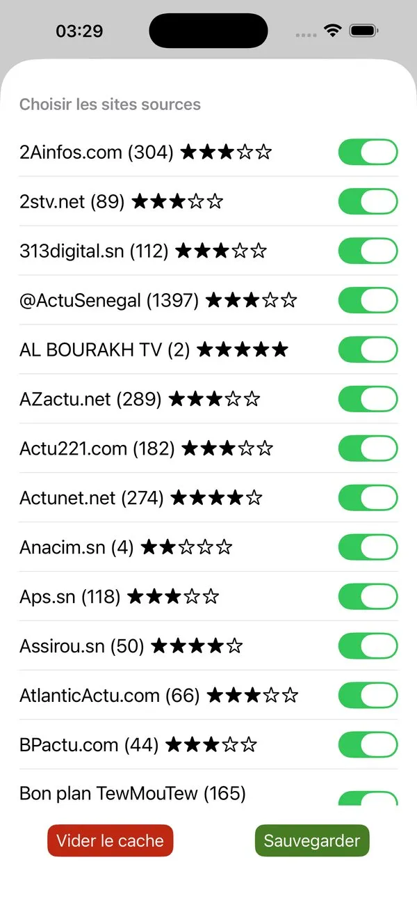 Capture d'écran 2 sur 6 de Actu Sénégal