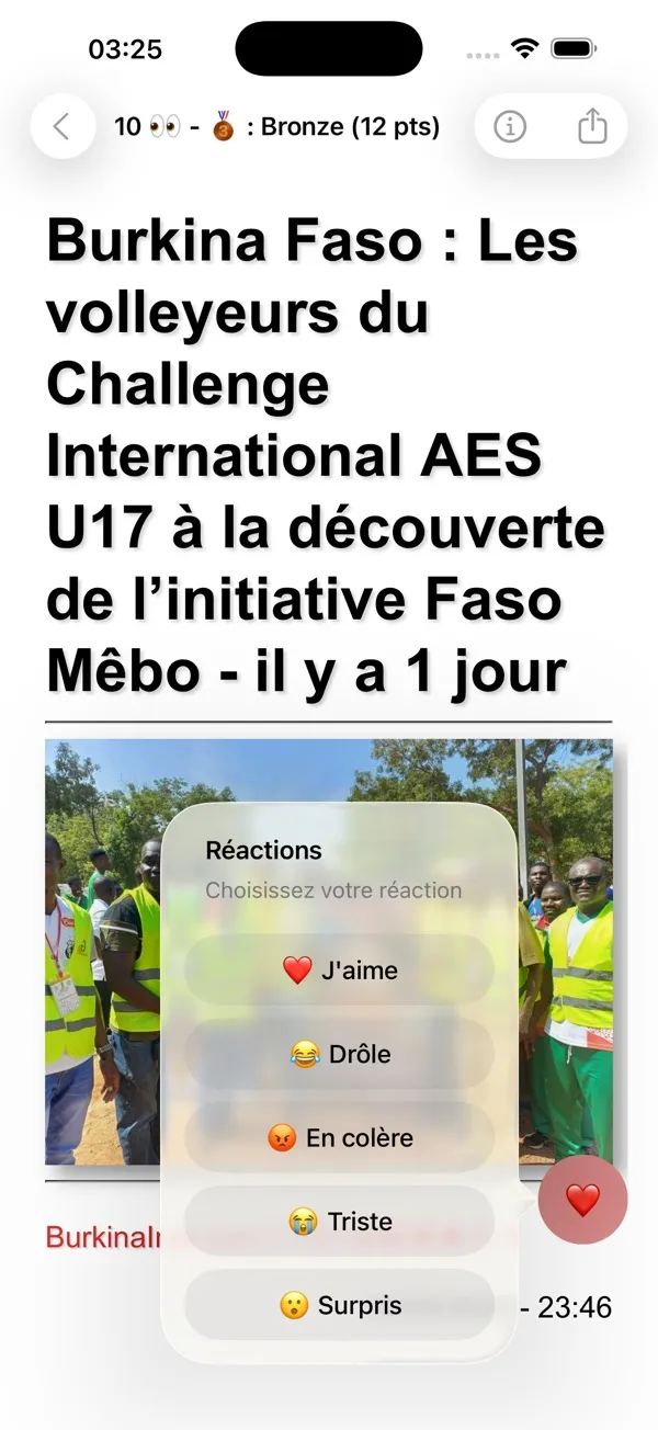 Capture d'écran 3 sur 4 de Actu Burkina Faso