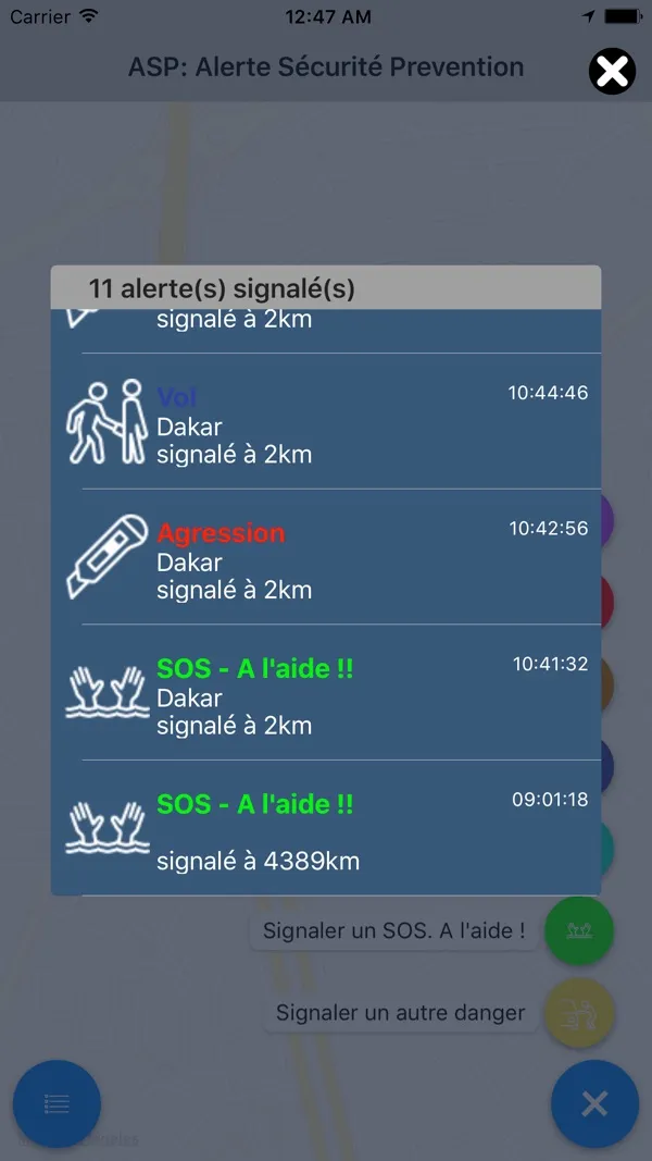 Capture d'écran 4 sur 5 de Alerte Prévention au Sénégal