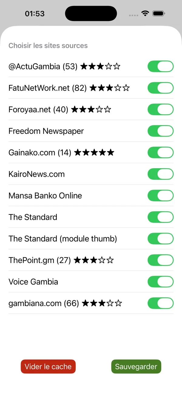 Capture d'écran 6 sur 6 de Actu Gambia